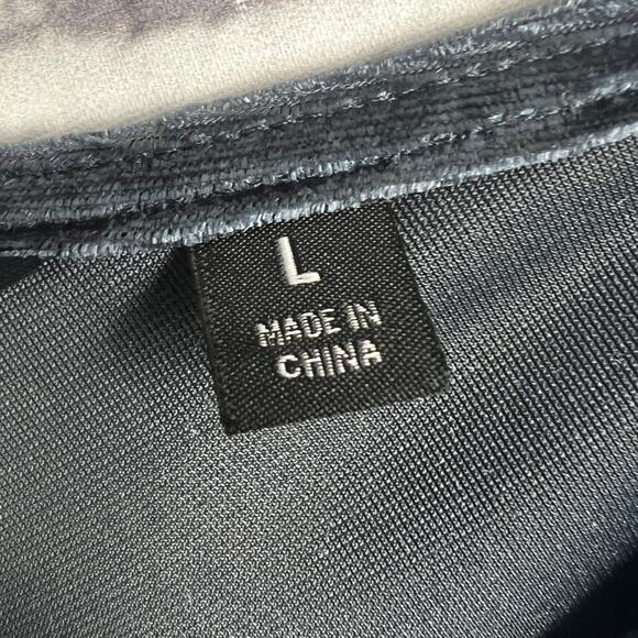 BETABRAND Women's L Midnight Blue Felicia‎ Velvet Ruched Long Sleeve Career Top - Picture 7 of 12